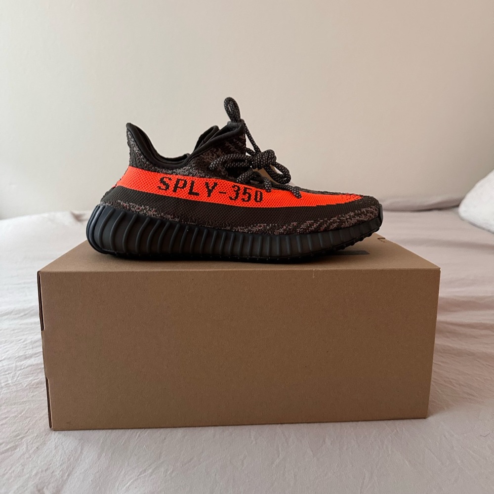 NEW Adidas Yeezy Boost 350 V2 Black and Orange Sneakers